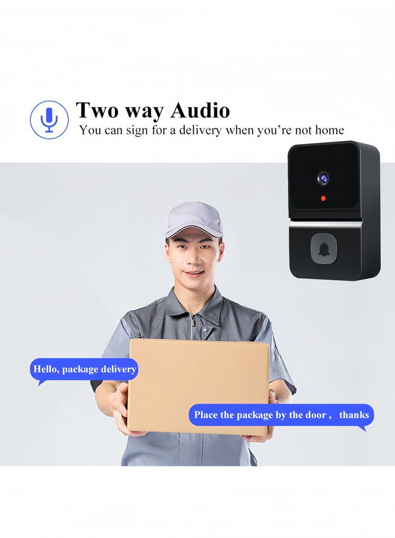 بيتك جرس باب ذكي مع كاميرا، جرس باب لاسلكي يعمل بالواي فاي مع رؤية ليلية وصوت ثنائي وجرس تنبيه - Image 5